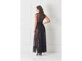 Amoralle Халат гипюровый черный с поясом SUMPTUOUS LACE GOWN M-foto2