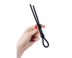 Лассо на пенис A-toys by TOYFA с двумя бусинами, силикон, черное, 19,5 см-foto2