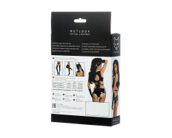 Комплект Glossy из материала Wetlook (топ, мини-шорты и перчатки), черный, S-foto9