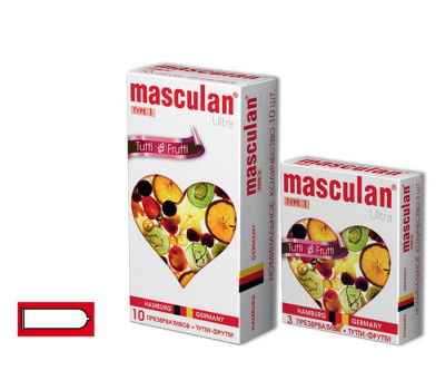 ПРЕЗЕРВАТИВЫ "MASCULAN 1 ULTRA №10" (ТУТТИ-ФРУТТИ) 10 штук