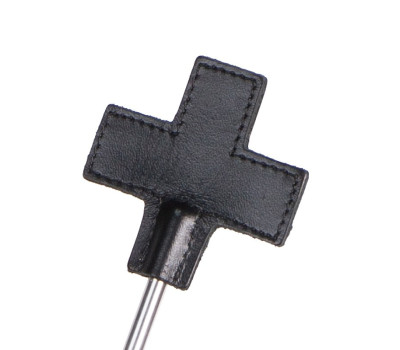 Стек металлический с крестообразным кожаным наконечником Leather Cross Tipped Metal Crop черный
