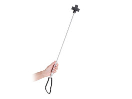 Стек металлический с крестообразным кожаным наконечником Leather Cross Tipped Metal Crop черный