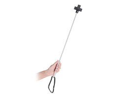 Стек металлический с крестообразным кожаным наконечником Leather Cross Tipped Metal Crop черный