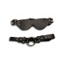 Маска + кляп-рамка  Eye mask & ring gag кожаная черная FF0810-23