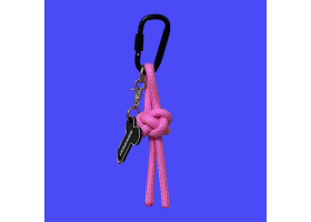 Брелок "I love Desire" в ассортименте с подвесом model-11 (черный с толстым розовым шнуром узел)-foto2