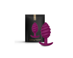 Gvibe Gplug Twist 2 Raspberry витая силиконовая анальная пробка для ношения, 10.5х3.9 см-foto6