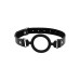 Силиконовый кляп-кольцо с кожанными ремешками  Silicone Ring Gag - with Leather Straps