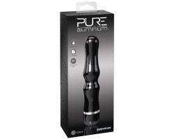 Вибромассажер PURE ALUMINIUM - BLACK LARGE рельефный черный-foto5