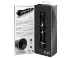 Вибромассажер PURE ALUMINIUM - BLACK LARGE рельефный черный-foto4
