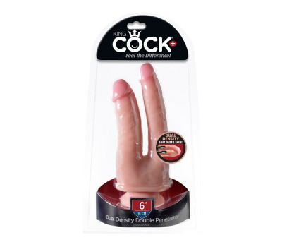 Фаллоимитатор двойной King Cock + Dual Density Double Penetrator телесный