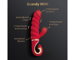 Gvibe Gcandy Mini - МИНИ Витой вибратор с клиторальным стимулятором Chili Coral Gift Box-foto2