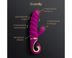 Gcandy Sweet Gvibe - Невероятный витой вибратор с клиторальным стимулятором Raspberry Gift Box-foto4