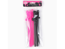 Трубочка для коктейля 18+ черные и розовые микс 10430626 1 ШТ-foto3