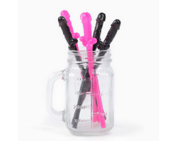 Трубочка для коктейля 18+   черные и розовые микс   10430626 1 ШТ-foto2