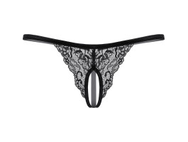 Стринги кружевные открытые SoftLine Collection, черный, S/L