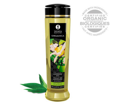 Масло для массажа Shunga Organica Exotic Green Tea, натуральное, расслабляющее, зеленый чай, 240 мл