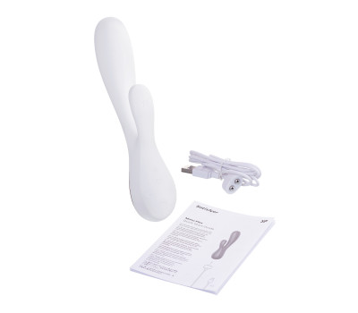 Электрический вибрмассажер Satisfyer Mono Flexс возможностью управления через приложение - белый