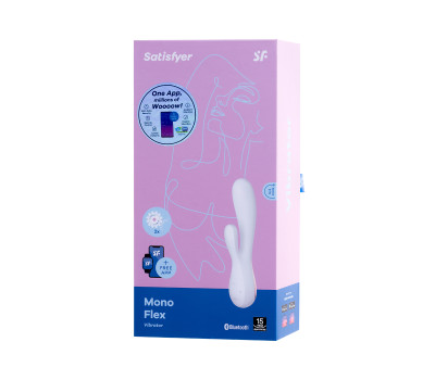 Электрический вибрмассажер Satisfyer Mono Flexс возможностью управления через приложение - белый