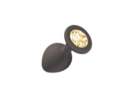 Анальная пробка Emotions Cutie Medium Black  golden crystal 4012-07Lola