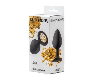 Анальная пробка Emotions Cutie Medium Black  golden crystal 4012-07Lola