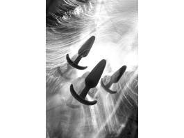 Набор анальных втулок, силикон, черный, 3 шт (в пакете)-foto4