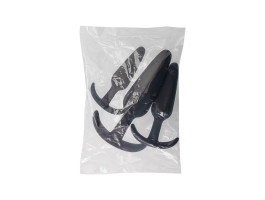 Набор анальных втулок, силикон, черный, 3 шт (в пакете)-foto3