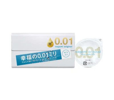 Презервативы Sagami Original 001 Extra Lub полиуретановые, с увеличенным количеством смазки 12 шт.
