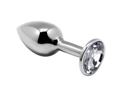 Анальная втулка Alive Mini Metal Butt, белый кристалл, S-foto2