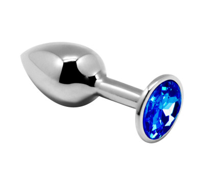 Анальная втулка Alive Mini Metal Butt, голубой кристалл, M
