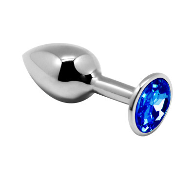 Анальная втулка Alive Mini Metal Butt, голубой кристалл, S