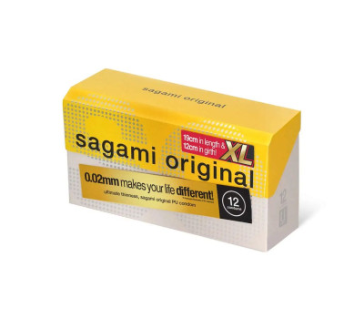 Презервативы Sagami Original 002 Extra Large полиуретановые, увеличенного размера 12 шт.
