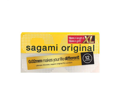 Презервативы Sagami Original 002 Extra Large полиуретановые, увеличенного размера 12 шт.