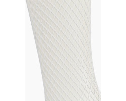 Чулки белые в мелкую сетку с кружевной резинкой на силиконе (Sense) (L/XL)-foto2