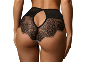 Высокие трусики с кружевом шантильи и пикантными вырезами (Easy to love) (XXL/XXXL (50-52))