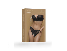 Кружевные трусики черные с жемчугом (Easy to love) (XXL/XXXL (50-52))