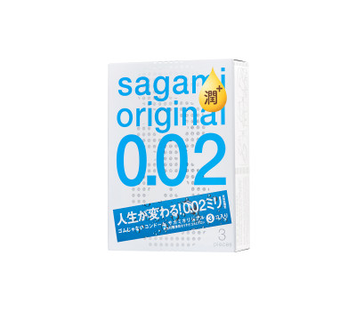 Презервативы SAGAMI Original 002 полиуретановые EXTRA LUB 3шт.