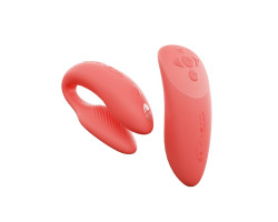 Вибратор We-Vibe Chorus для пар, коралловый, в комплекте батарейка для пульта