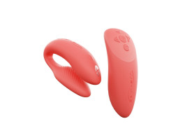 Вибратор We-Vibe Chorus для пар, коралловый, в комплекте батарейка для пульта