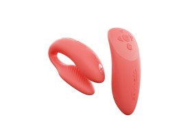 Вибратор We-Vibe Chorus для пар, коралловый, в комплекте батарейка для пульта