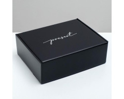Коробка двухсторонняя складная Present, 27 x 21 x 9 см черная-foto2