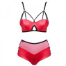 Бюстгальтер и трусики "Leatheria" красный S/M красный