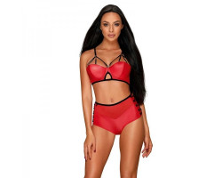 Бюстгальтер и трусики "Leatheria" красный S/M красный-foto3