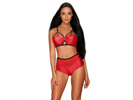 Бюстгальтер и трусики "Leatheria" красный S/M красный-foto3