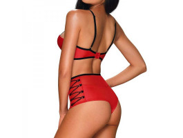 Бюстгальтер и трусики "Leatheria" красный S/M красный-foto4