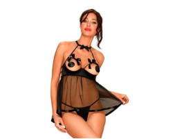 бэби долл и трусики "Delishya" L/XL черный OB9989-foto3