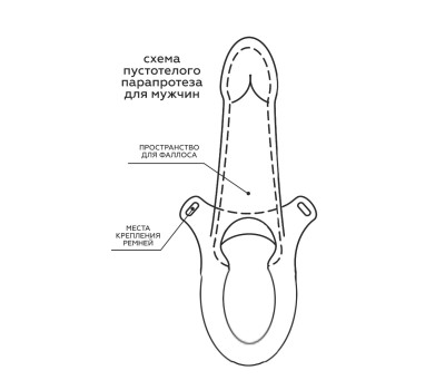 Фаллоимитатор поясной пустотелый с бандажом