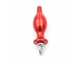 Пробка металл красная с кольцом 8,7х3,5см 47420-1MM
