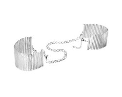 Bijoux Наручники из металлической сетки серебряные-foto2