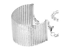 Bijoux Наручники из металлической сетки серебряные-foto3