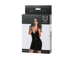 Платье Glossy Naomi из материала Wetlook, черное, L-foto4
